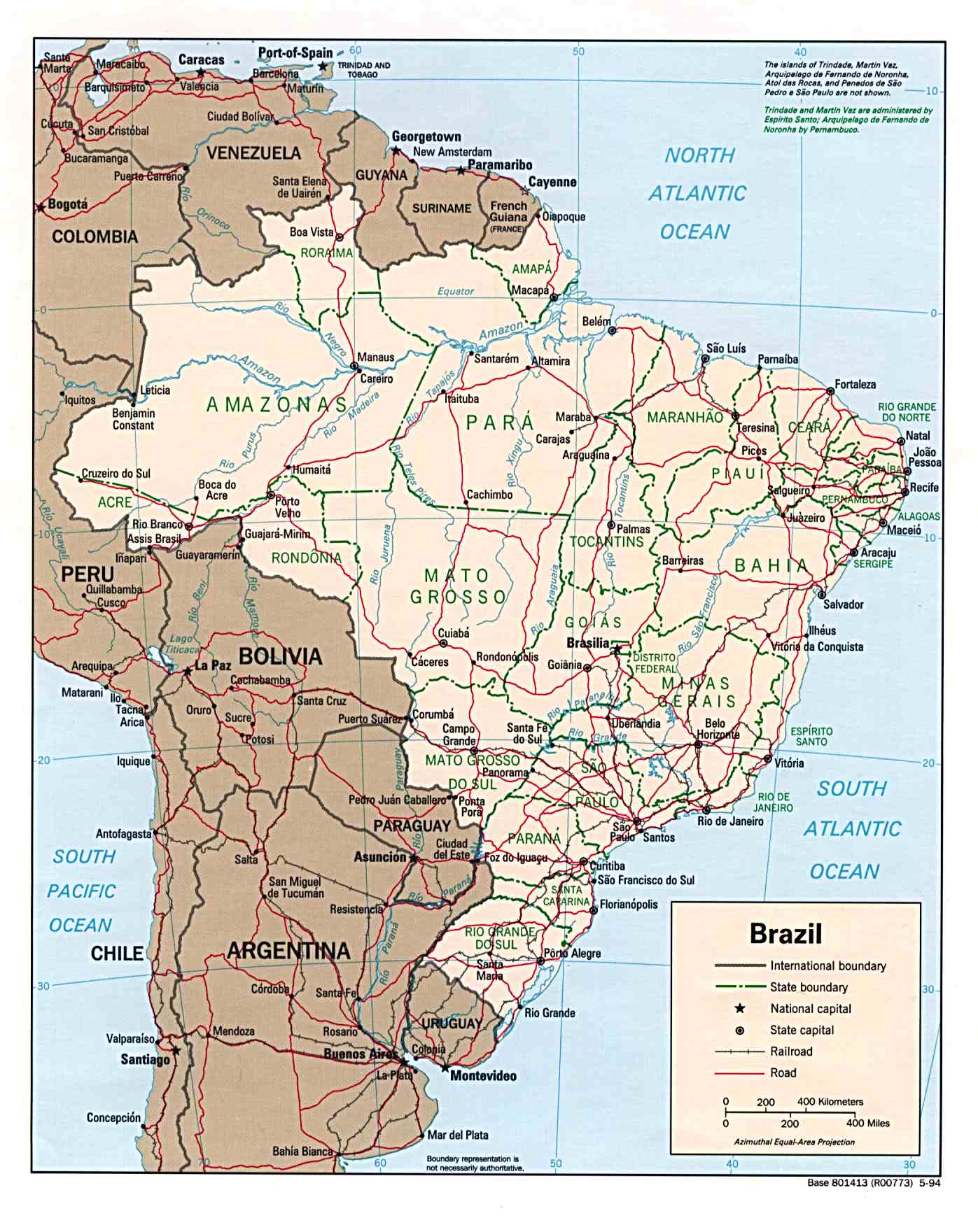 Brasil Political Map (1994)