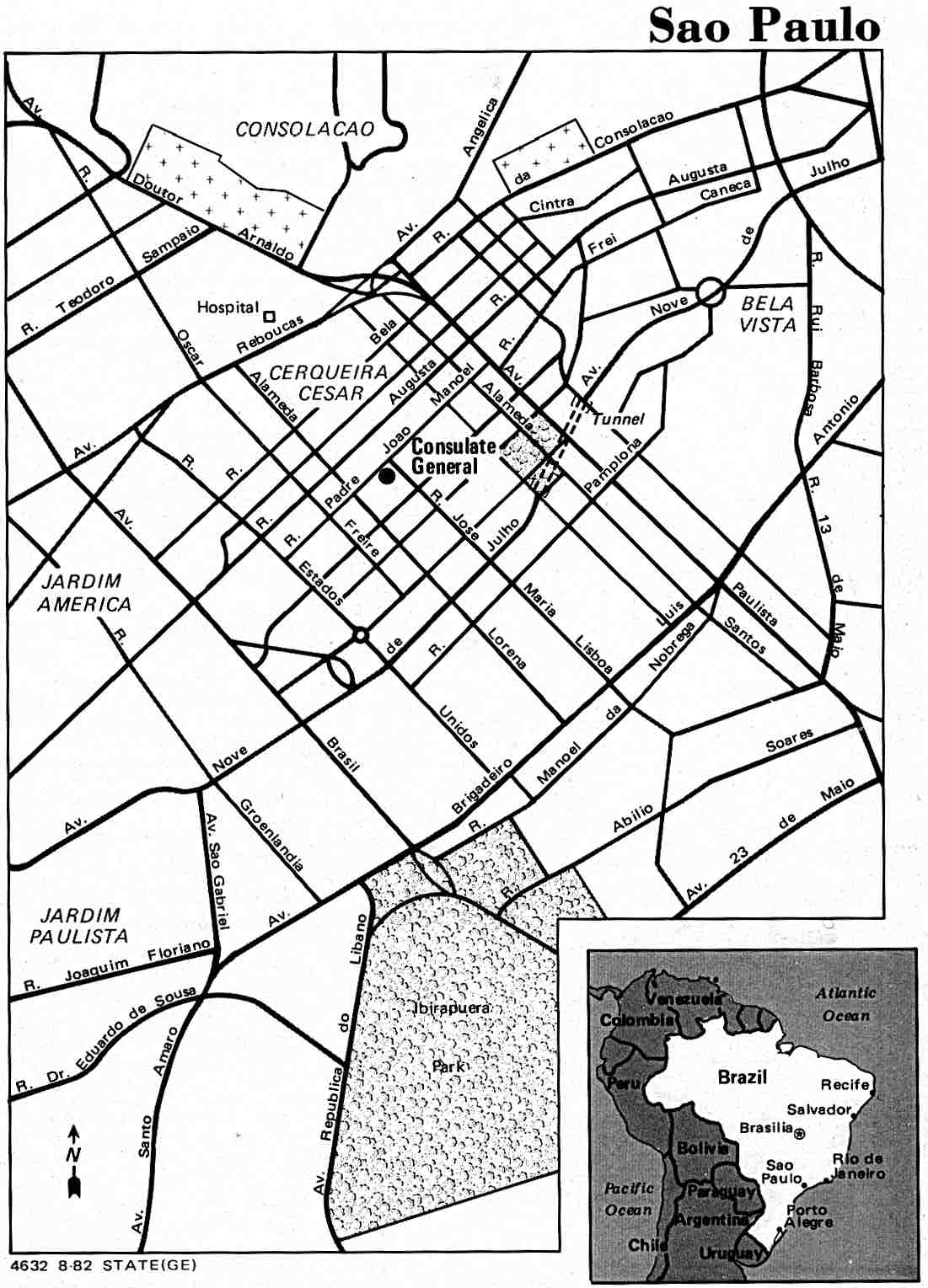 City of São Paulo Map (1982)